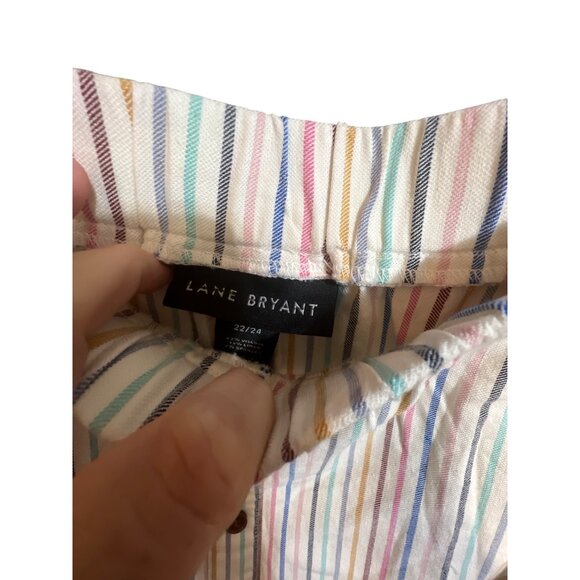 Lane Bryant Womens Plus Size Striped Midi Skirt With Button Front Detail Size 22 - Picture 5 of 5